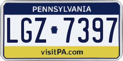 PA license plate LGZ7397