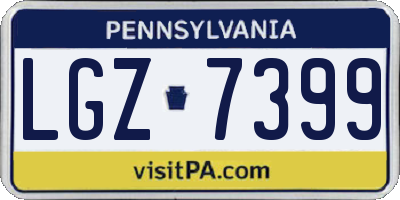 PA license plate LGZ7399