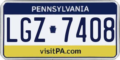 PA license plate LGZ7408