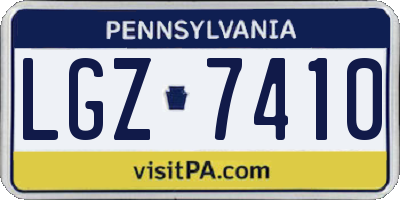 PA license plate LGZ7410