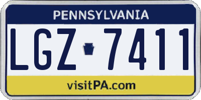 PA license plate LGZ7411