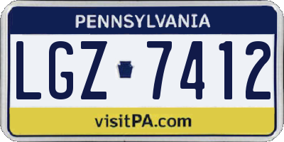 PA license plate LGZ7412
