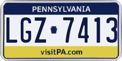 PA license plate LGZ7413