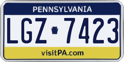 PA license plate LGZ7423