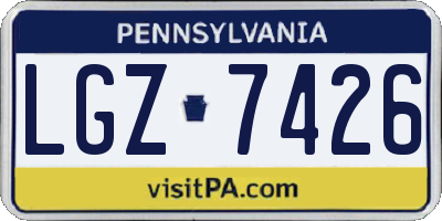 PA license plate LGZ7426