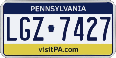 PA license plate LGZ7427