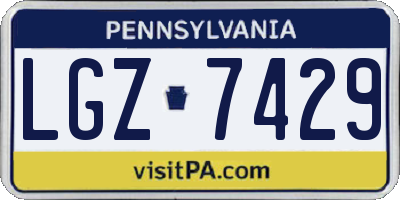 PA license plate LGZ7429