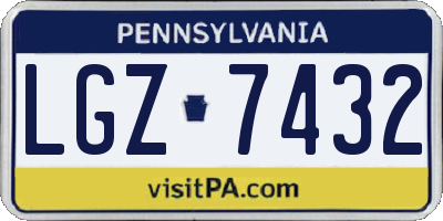 PA license plate LGZ7432