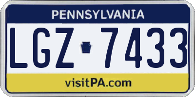 PA license plate LGZ7433