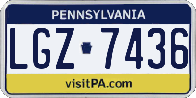 PA license plate LGZ7436