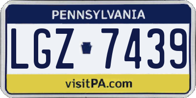 PA license plate LGZ7439