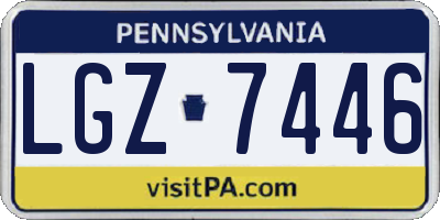 PA license plate LGZ7446
