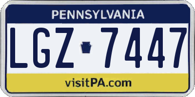PA license plate LGZ7447