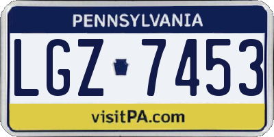 PA license plate LGZ7453