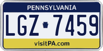 PA license plate LGZ7459