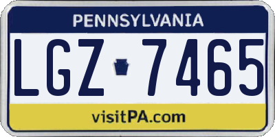 PA license plate LGZ7465