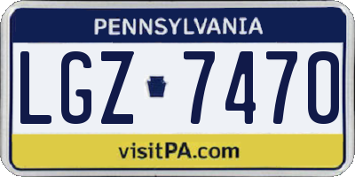 PA license plate LGZ7470