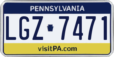 PA license plate LGZ7471