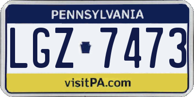 PA license plate LGZ7473