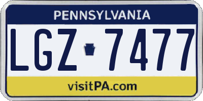 PA license plate LGZ7477