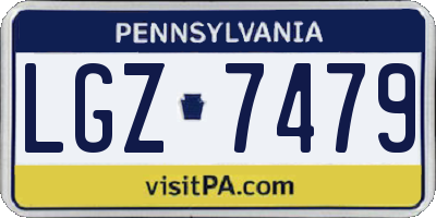 PA license plate LGZ7479