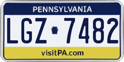 PA license plate LGZ7482
