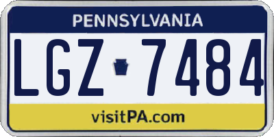 PA license plate LGZ7484