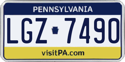 PA license plate LGZ7490