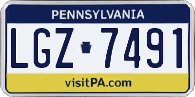 PA license plate LGZ7491
