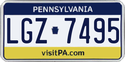 PA license plate LGZ7495