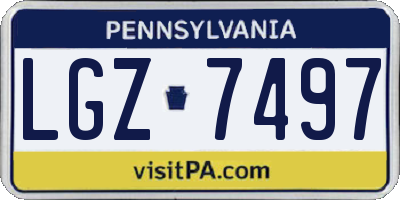 PA license plate LGZ7497