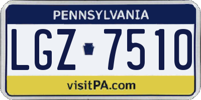 PA license plate LGZ7510
