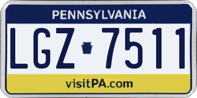 PA license plate LGZ7511