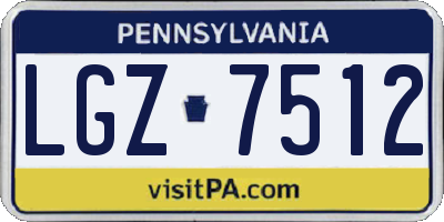 PA license plate LGZ7512