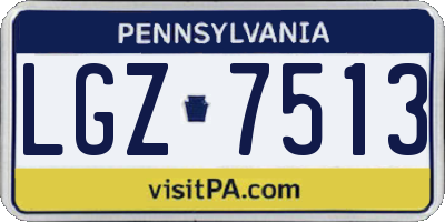 PA license plate LGZ7513
