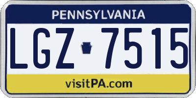 PA license plate LGZ7515