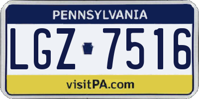 PA license plate LGZ7516