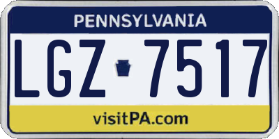 PA license plate LGZ7517