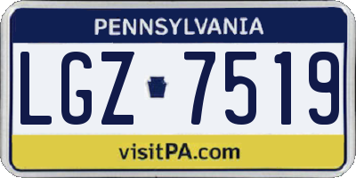 PA license plate LGZ7519
