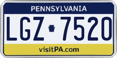 PA license plate LGZ7520