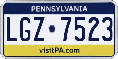 PA license plate LGZ7523