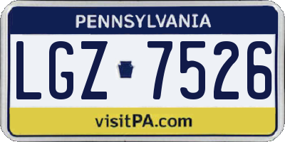 PA license plate LGZ7526