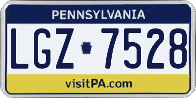 PA license plate LGZ7528
