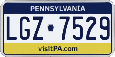 PA license plate LGZ7529