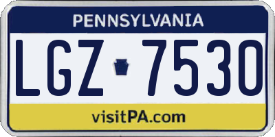 PA license plate LGZ7530