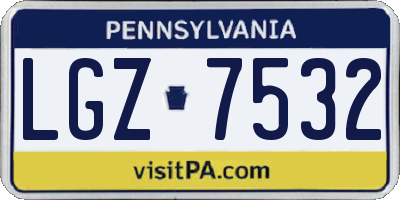 PA license plate LGZ7532