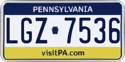 PA license plate LGZ7536