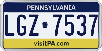 PA license plate LGZ7537