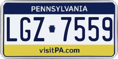 PA license plate LGZ7559