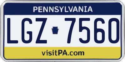 PA license plate LGZ7560